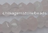 CRQ703 15.5 inches 8*12mm - 10*14mm faceted nuggets rose quartz beads