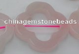 CRQ712 15.5 inches 38mm carved flower rose quartz beads
