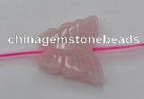 CRQ716 15.5 inches 25*30mm carved butterfly rose quartz beads