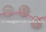 CRQ718 Top drilled 13*18mm flat teardrop rose quartz beads