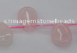 CRQ719 Top drilled 15*20mm flat teardrop rose quartz beads