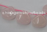 CRQ721 Top drilled 15*15mm flat teardrop rose quartz beads