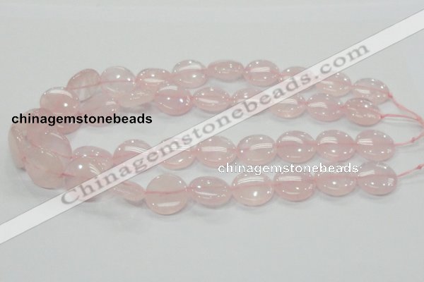 CRQ73 15.5 inches 20mm flat round natural rose quartz beads