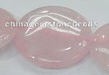 CRQ75 15.5 inches 40mm flat round natural rose quartz beads