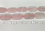 CRQ754 15.5 inches 25*35mm rectangle rose quartz beads