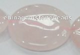 CRQ76 15.5 inches 50mm flat round natural rose quartz beads