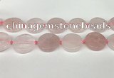 CRQ761 15.5 inches 30mm flat round rose quartz beads