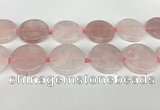 CRQ762 15.5 inches 35mm flat round rose quartz beads