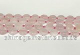 CRQ764 15.5 inches 14mm flat round rose quartz beads