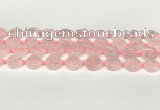 CRQ765 15.5 inches 14mm flat round rose quartz beads