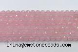 CRQ786 15.5 inches 6mm faceted round rose quartz beads wholesale