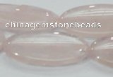 CRQ79 15.5 inches 20*40mm oval natural rose quartz beads wholesale