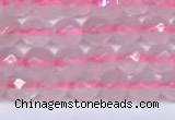 CRQ795 15.5 inches 4mm faceted round rose quartz gemstone beads