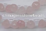 CRQ800 Top drilled 7*7mm faceted teardrop rose quartz beads