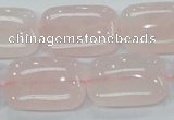 CRQ82 15.5 inches 18*25mm rectangle natural rose quartz beads