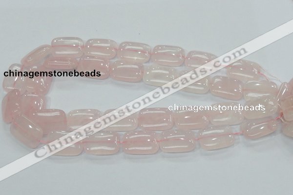 CRQ82 15.5 inches 18*25mm rectangle natural rose quartz beads