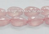CRQ85 15.5 inches 13*18mm faceted teardrop natural rose quartz beads