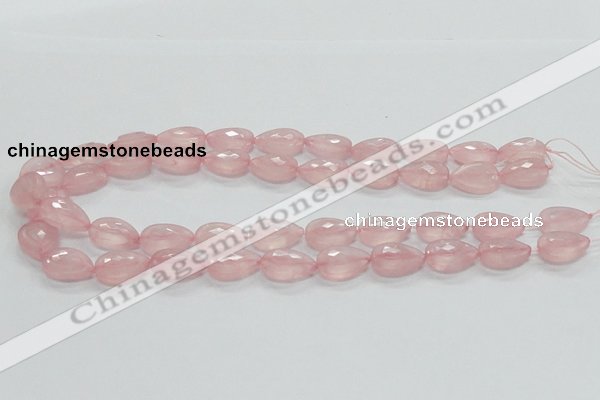 CRQ85 15.5 inches 13*18mm faceted teardrop natural rose quartz beads