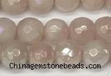 CRQ865 15 inches 6mm faceted round AB-color rose quartz beads