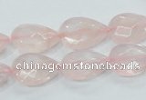 CRQ87 15.5 inches 12*18mm faceted teardrop natural rose quartz beads