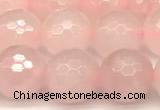 CRQ876 15 inches 8mm faceted round rose quartz beads