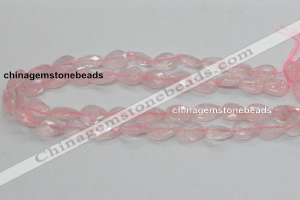 CRQ88 15.5 inches 13*18mm faceted teardrop natural rose quartz beads