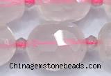 CRQ886 15 inches 12*16mm - 14*20mm faceted nuggets AB-color rose quartz beads