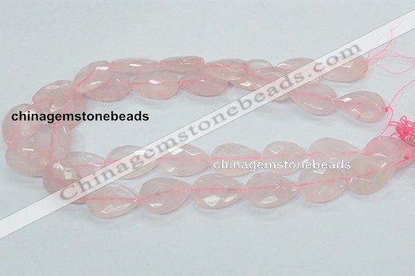 CRQ89 15.5 inches 18*25mm faceted teardrop natural rose quartz beads