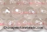 CRQ911 15 inches 8mm faceted round AB-color rose quartz beads