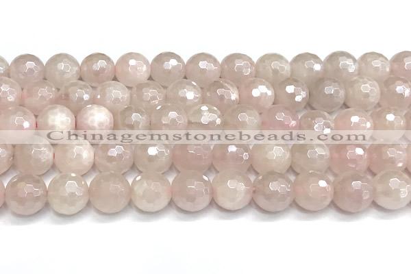 CRQ912 15 inches 10mm faceted round AB-color rose quartz beads