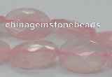 CRQ92 15.5 inches 18*25mm faceted oval natural rose quartz beads