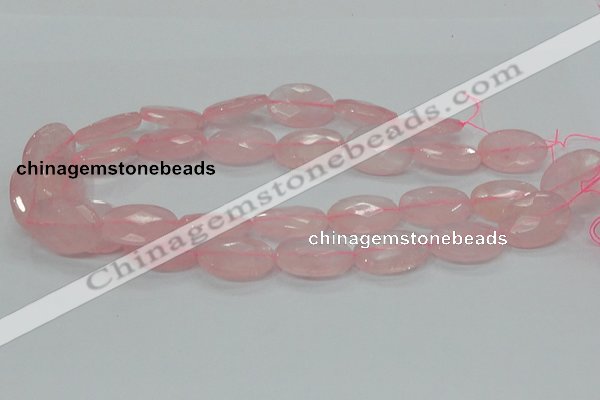 CRQ92 15.5 inches 18*25mm faceted oval natural rose quartz beads