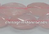 CRQ93 15.5 inches 22*30mm faceted oval natural rose quartz beads