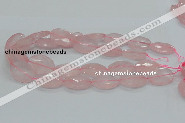 CRQ93 15.5 inches 22*30mm faceted oval natural rose quartz beads