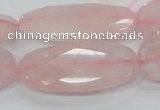 CRQ94 15.5 inches 20*40mm faceted oval natural rose quartz beads