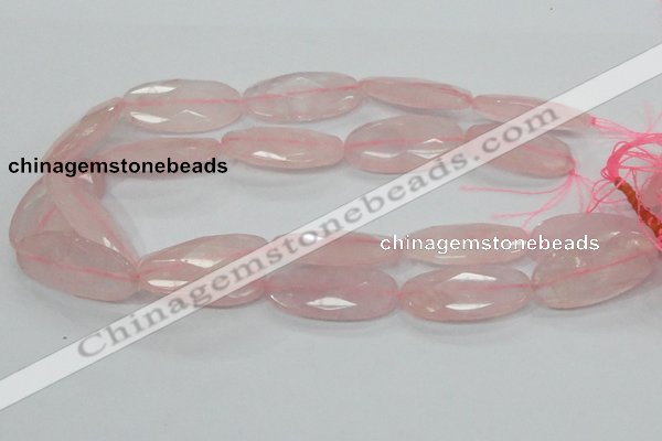 CRQ94 15.5 inches 20*40mm faceted oval natural rose quartz beads