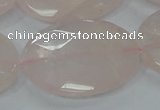 CRQ95 15.5 inches 30*40mm faceted oval natural rose quartz beads