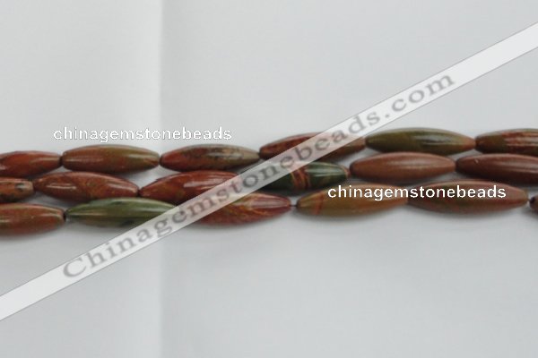 CRS102 15.5 inches 12*40mm rice rainbow jasper stone beads