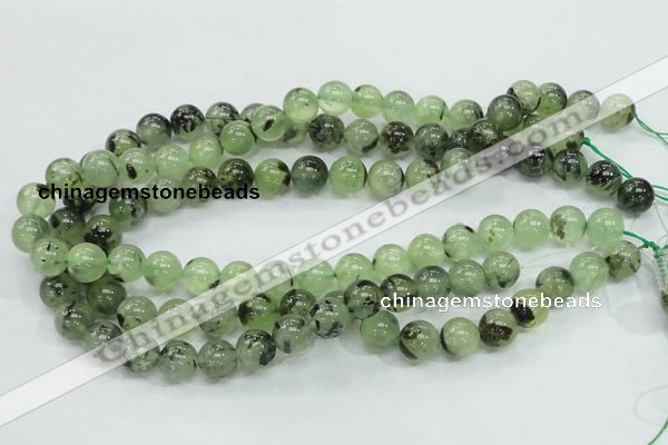 CRU101 15.5 inches 12mm round green rutilated quartz beads wholesale