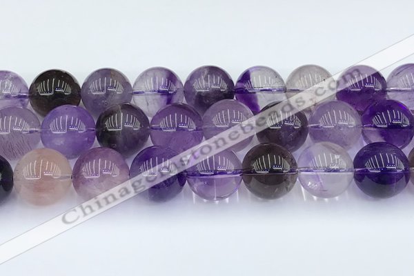 CRU1016 15.5 inches 14mm round mixed rutilated quartz beads