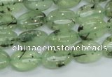 CRU102 15.5 inches 10*14mm oval green rutilated quartz beads