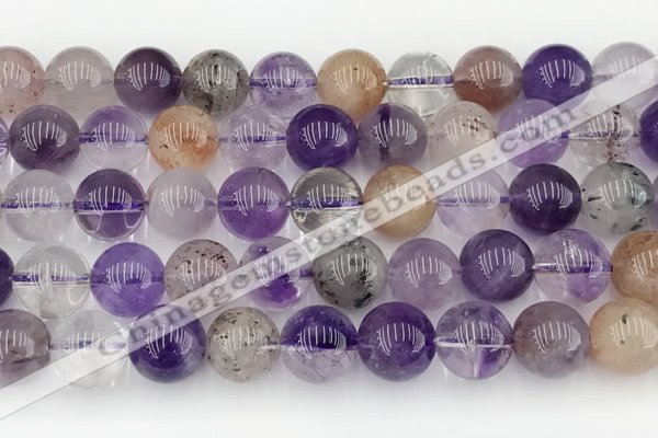 CRU1020 15.5 inches 10mm round mixed rutilated quartz beads