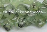 CRU103 15.5 inches 12*12mm diamond green rutilated quartz beads