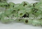 CRU104 15.5 inches 7*10mm teardrop green rutilated quartz beads