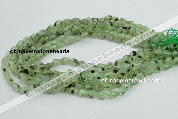 CRU104 15.5 inches 7*10mm teardrop green rutilated quartz beads