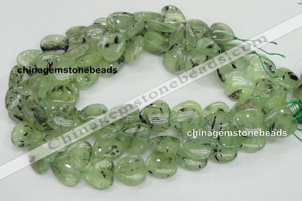 CRU108 15.5 inches 20*20mm heart green rutilated quartz beads