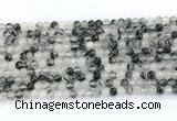 CRU1080 15.5 inches 4mm round black rutilated quartz gemstone beads