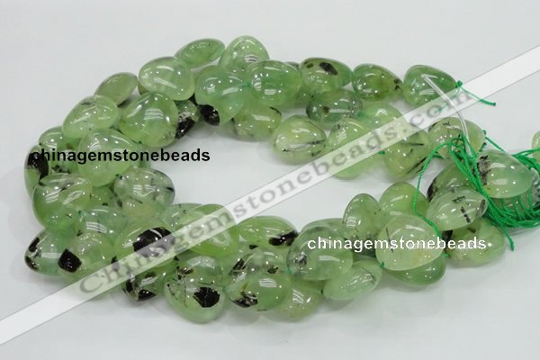 CRU109 15.5 inches 23*23mm heart green rutilated quartz beads