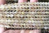 CRU1101 15 inches 4mm round golden rutilated quartz beads