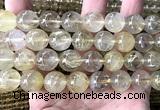 CRU1106 15 inches 14mm round golden rutilated quartz beads